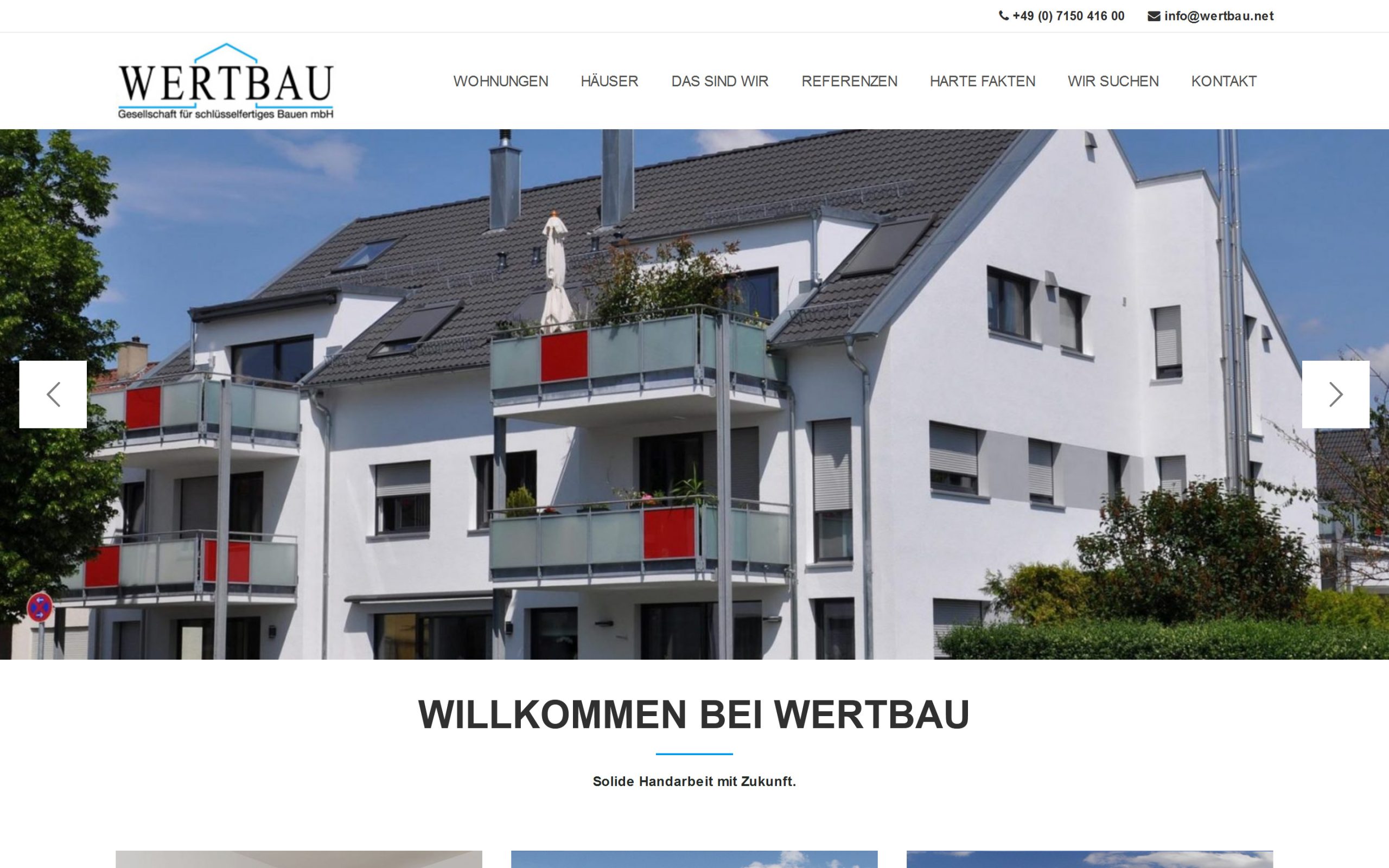 Makler-Wohnbaugesellschaft Webdesign - Desktop