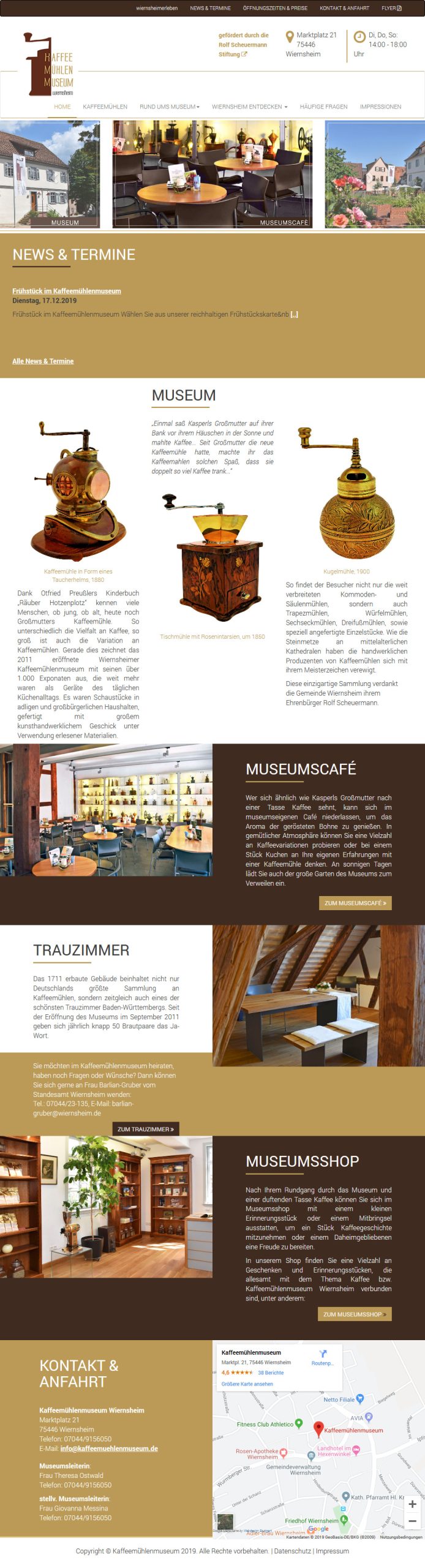 Webdesign Relaunch Museum Ansicht Tablet