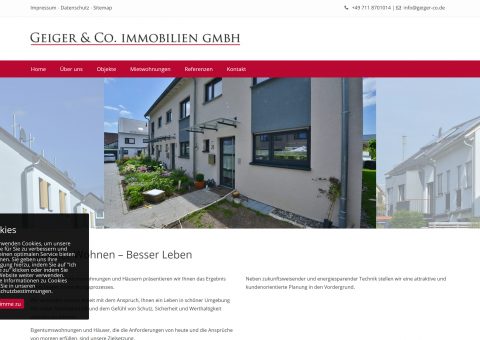 Webdesign Wohnbaugesellschaft Responsive Design Desktop