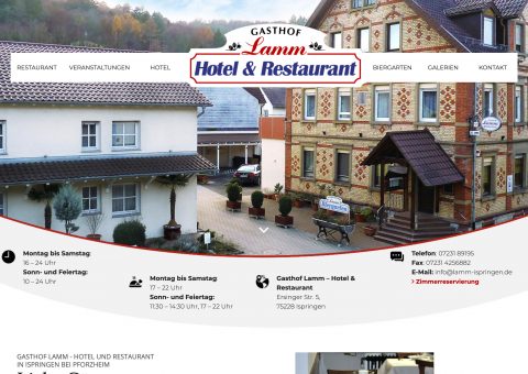 Webdesign für Gasthof und Hotel Desktop-Anischt